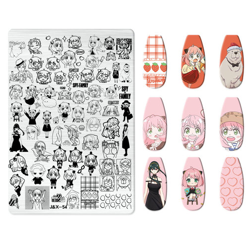 Nail Salon Nail Plate Geometric Rhombus Cartoon Print Template