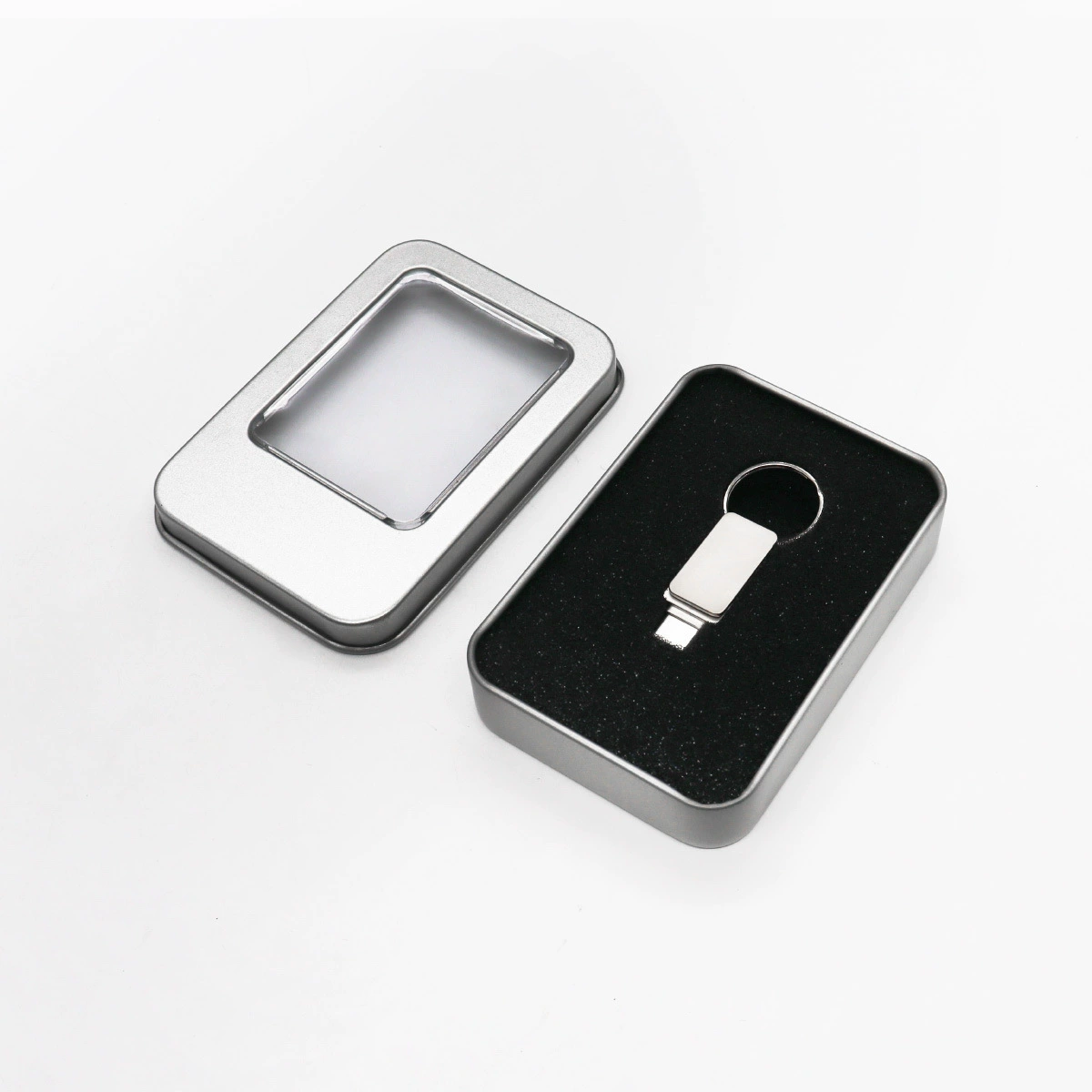 Крупный USB-флеш-накопитель из металла с брелком-ключом, прямые продажи с завода, 2 в 1