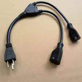 包邮定制3芯美标一分二插头插座电源线   美规电线电缆公母延长线