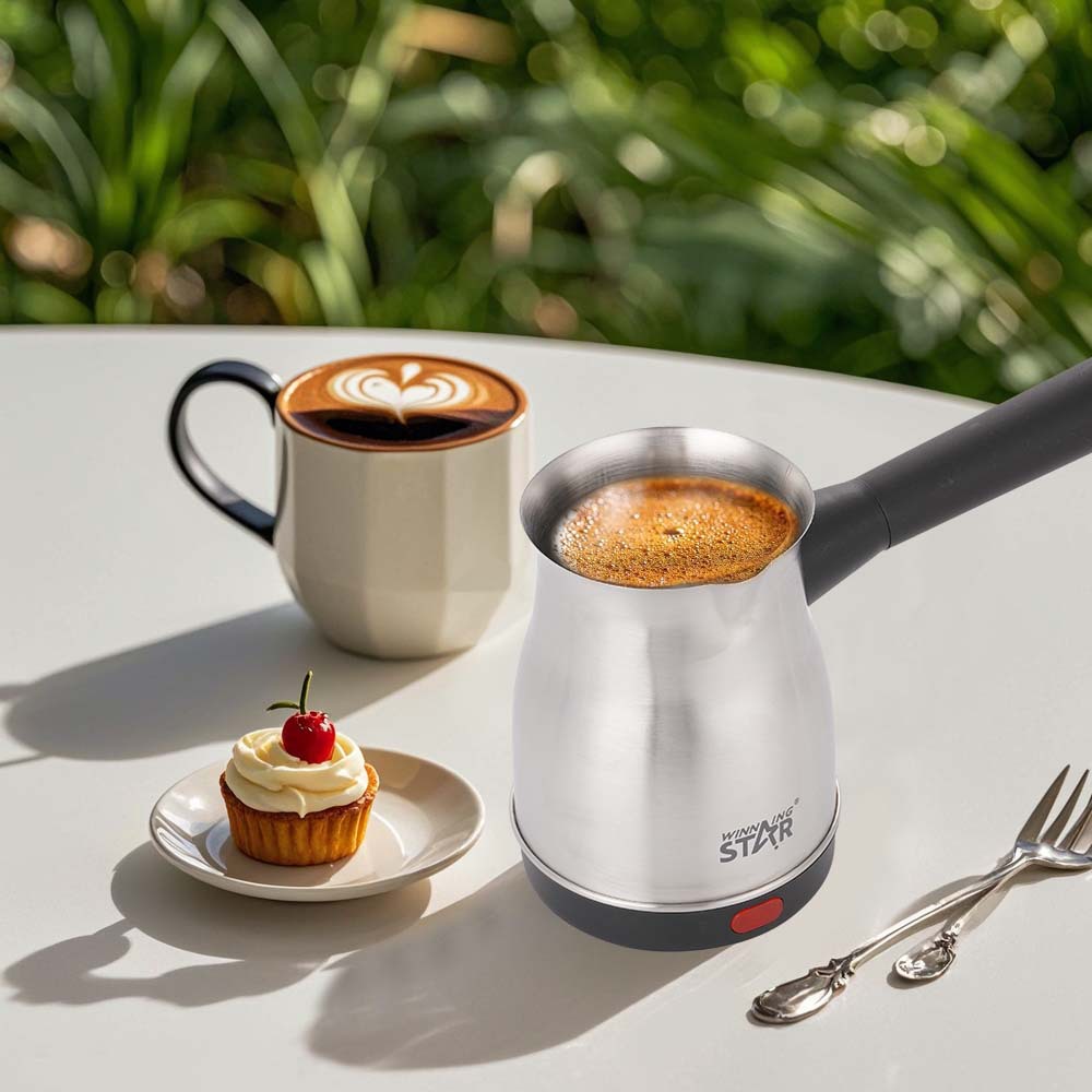 Winning Star Cross-border hogar pequeño aislamiento de mano cafetera Türkish Coffee Kettle