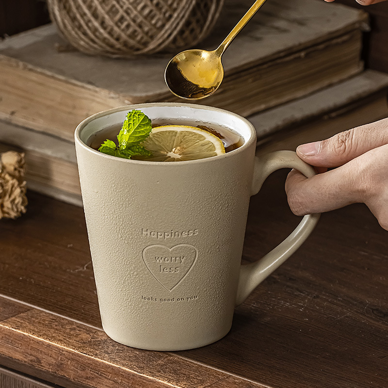 Logo grabado puede ser personalizado taza del desayuno hogar Oficina taza pareja taza una orden ligeramente defecto