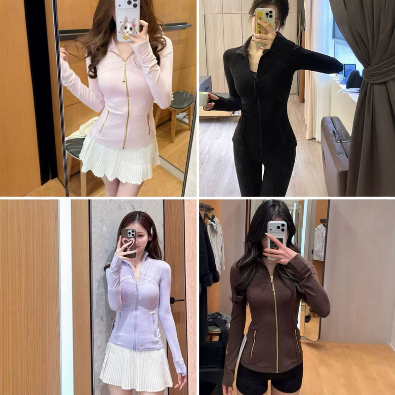 Y-lulu high-end version Define same style women's sports yoga jacket with stand-up collar, slim fit, sun protection clothing for women Y-lulu high-end version Define same style women's sports yoga jacket with stand-up collar, slim fit, sun protection clothing for women