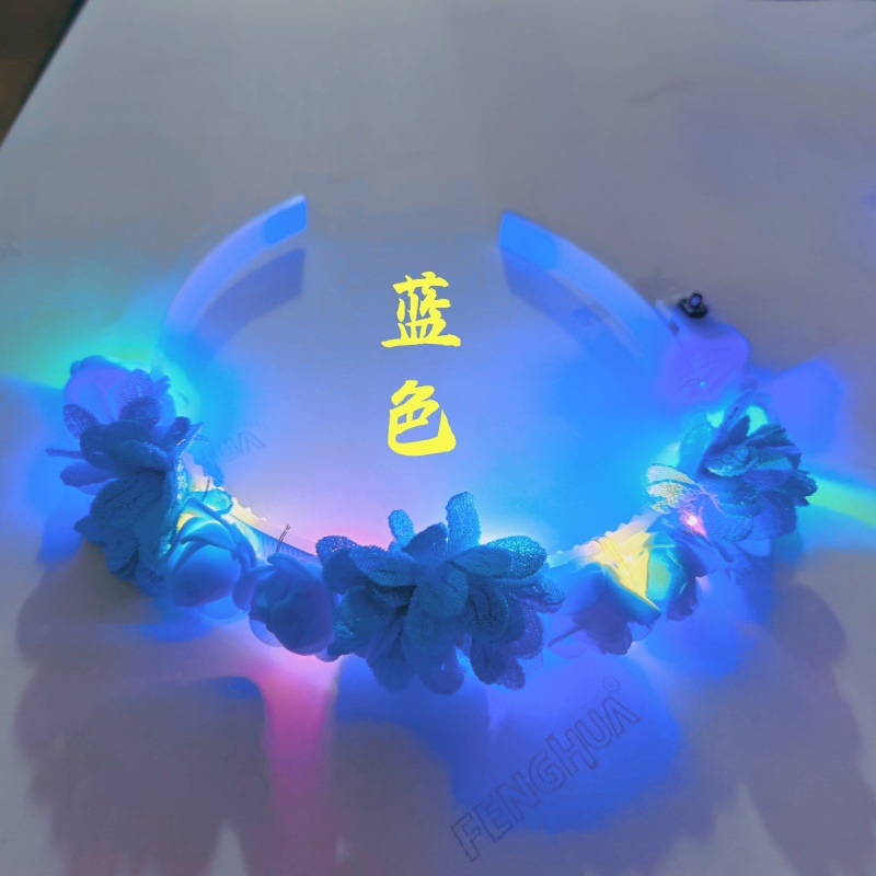 Nuevos niños luminosos, dulces y encantadores, diademas de flores de simulación transfronterizas europeas y americanas, venta caliente de puestos cuadrados de conciertos