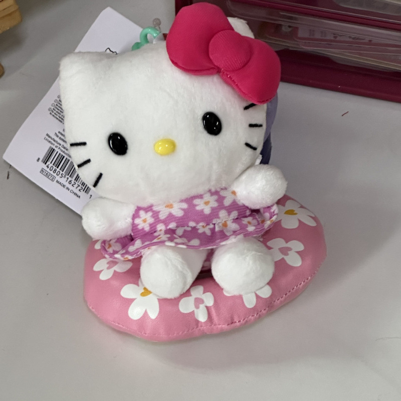 黑色草帽kitty帽宝宝挂件爱心扣公仔玩偶可爱赫本风挂饰钥匙扣|undefined