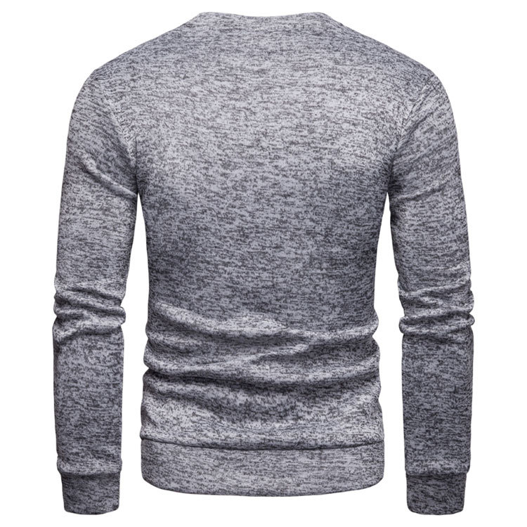 Men's Autumn New Men's Sweater Fashion Slim Round Neck Pullover Long-sleeved Sweater Sweatshirt_voghion.com