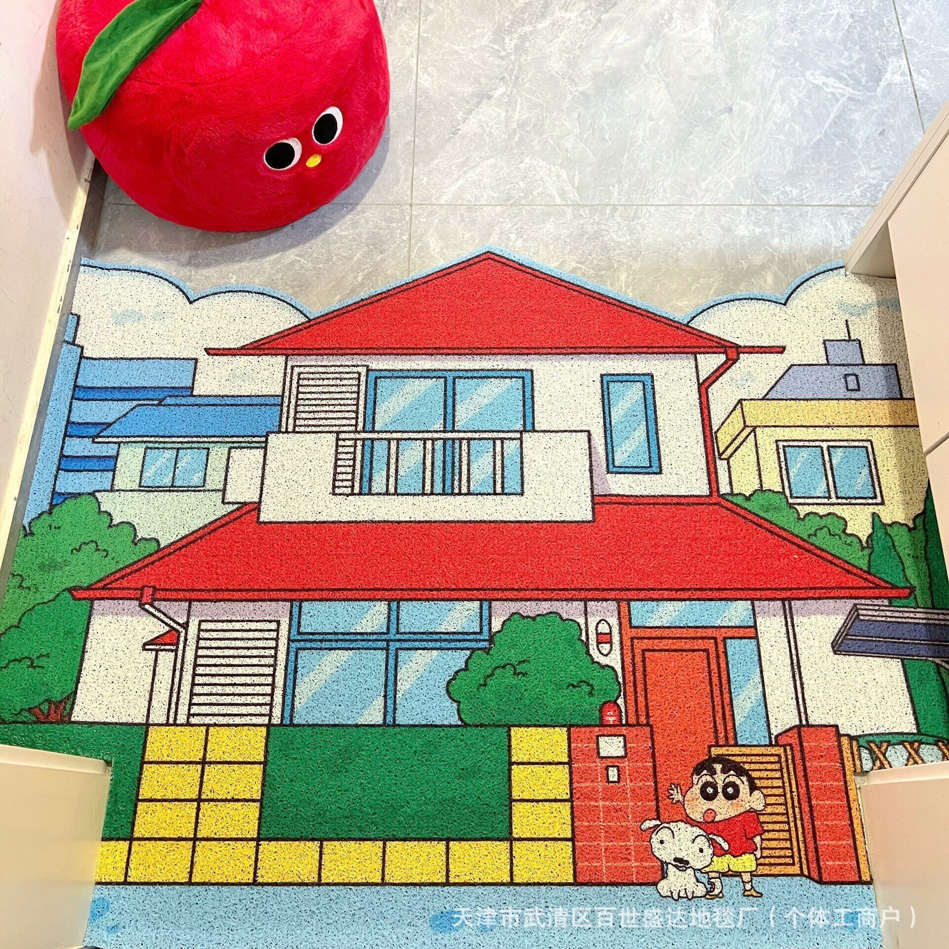 Irregular-shaped entrance door mat with silk loops, dust-removing foot mat for the entryway, can be freely cut to size
