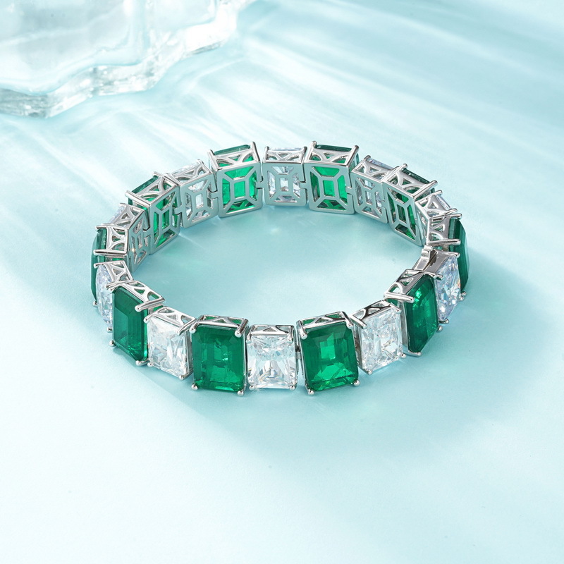 Nueva pulsera de tesoro de color de cultivo con incrustaciones de plata S925 transfronteriza, doble color, diamantes completos, joyería de lujo ligera, moda europea y americana