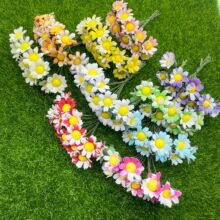 100朵小野菊花绢布雏菊花DIY花环配件速卖通森女喜糖盒配饰仿真花
