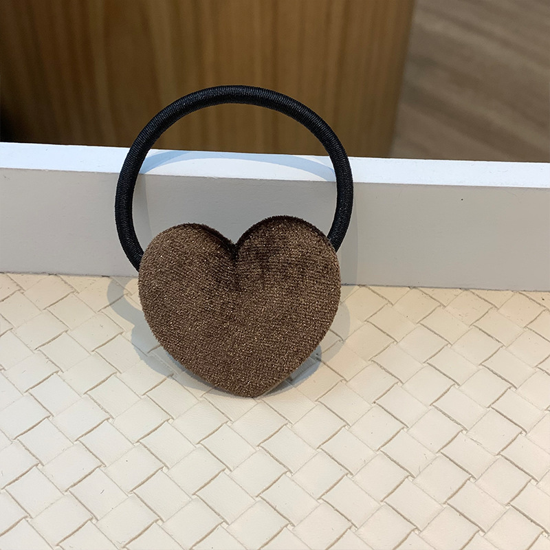 Otoño y invierno nuevo colorido leopardo amor flocado anillo de pelo temperamento universal baja cola de caballo correa cabeza cuerda mujer