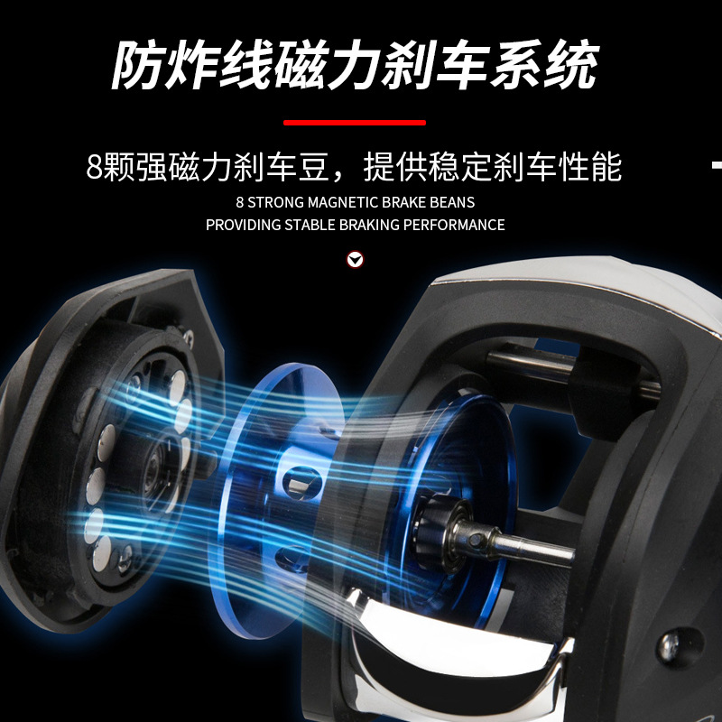 Venta directa de fábrica universal metal anti-explosión línea Luya rueda de gota de agua fuerte tensión negro mar Rod largo tiro pesca carrete al por mayor