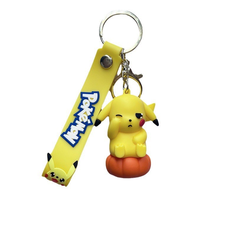 Nuevos dibujos animados calabaza Pokémon llavero de silicona lindo muñeca mochila para automóviles accesorios de regalo
