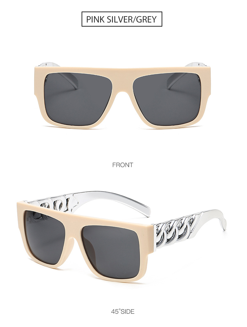 60g Weight Full Frame Glasses Structure Sunglasses Classification Ac, UV400 Protection Lens Material Square Glasses Style Party, Street Occasion Geometric Pattern Unisex Gender IG Style, Punk Style Grey, Black Color IG Style Punk Geometric Ac UV400 Protection Square Full Frame Men's Sunglasses 9