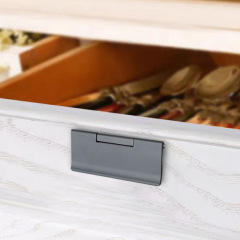 Aluminum alloy invisible slotless drawer pulls modern minimalist gold black gray wardrobe inside drawer smooth pulls