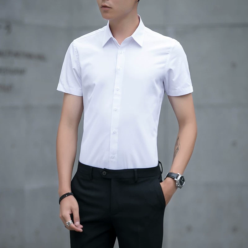 Рубашка, мужской костюм-жакет классический для работы, Slim fit, осень