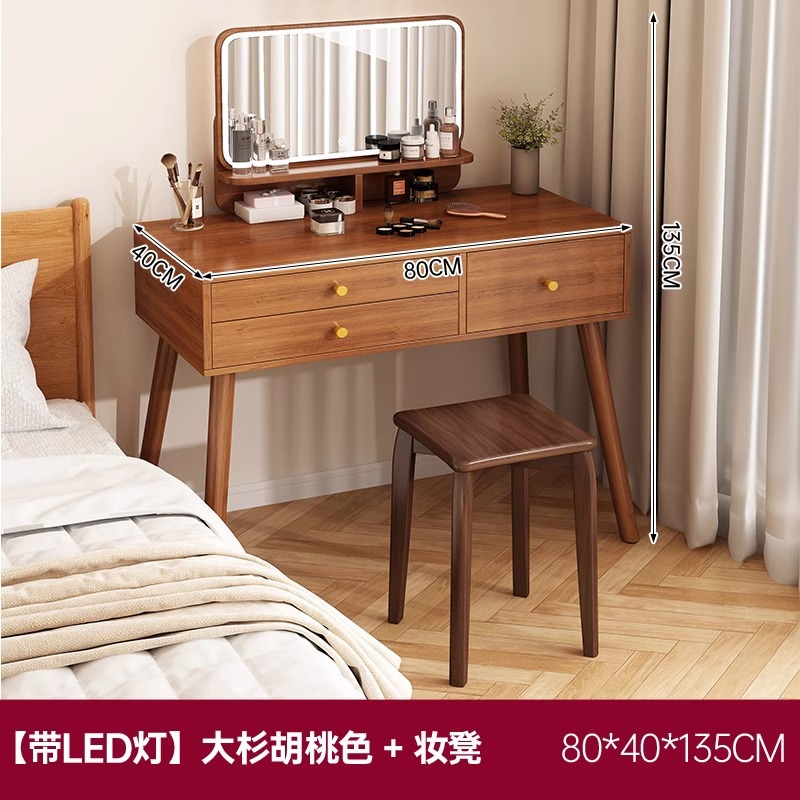 Tocador Dormitorio Moderno Simple Nuevo Mesa de maquillaje chino Espejo de maquillaje de lujo ligero Mesa de tocador Tocador de apartamento pequeño