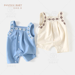 DUUDUU薄款新生兒連體衣a類寶寶哈衣爬服背心包屁衣嬰兒夏季衣服