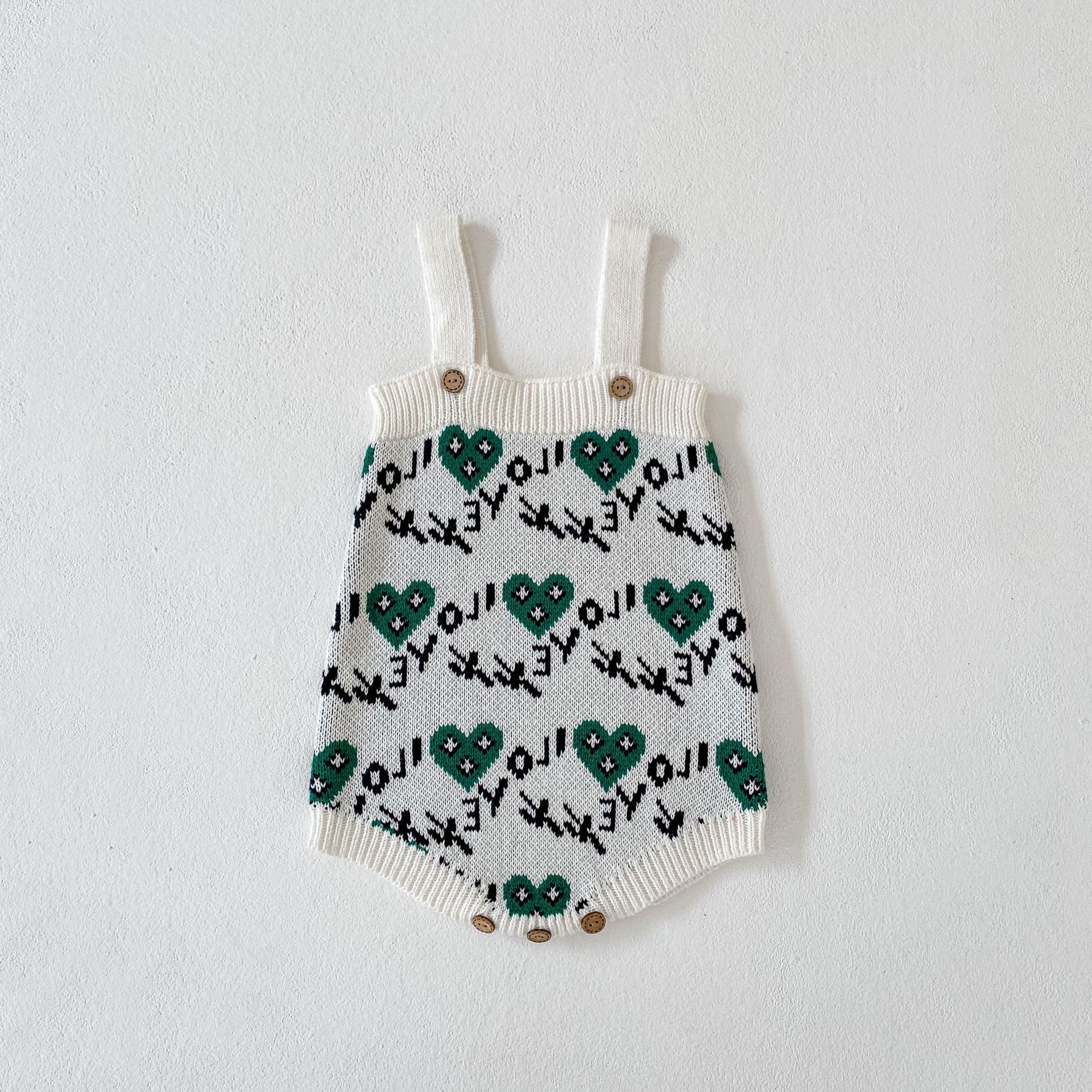 Pull bébé automne et hiver 2024, lettres d'amour brodées, cardigan en fil de coton, tricoté avec une veste_voghion.com