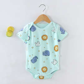 Baby jumpsuit宝宝连体衣婴幼儿薄款短袖爬服婴儿夏季衣服Ins跨境