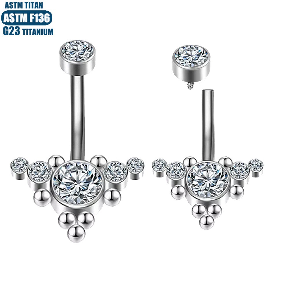 Pointed labret stud close-up product detail