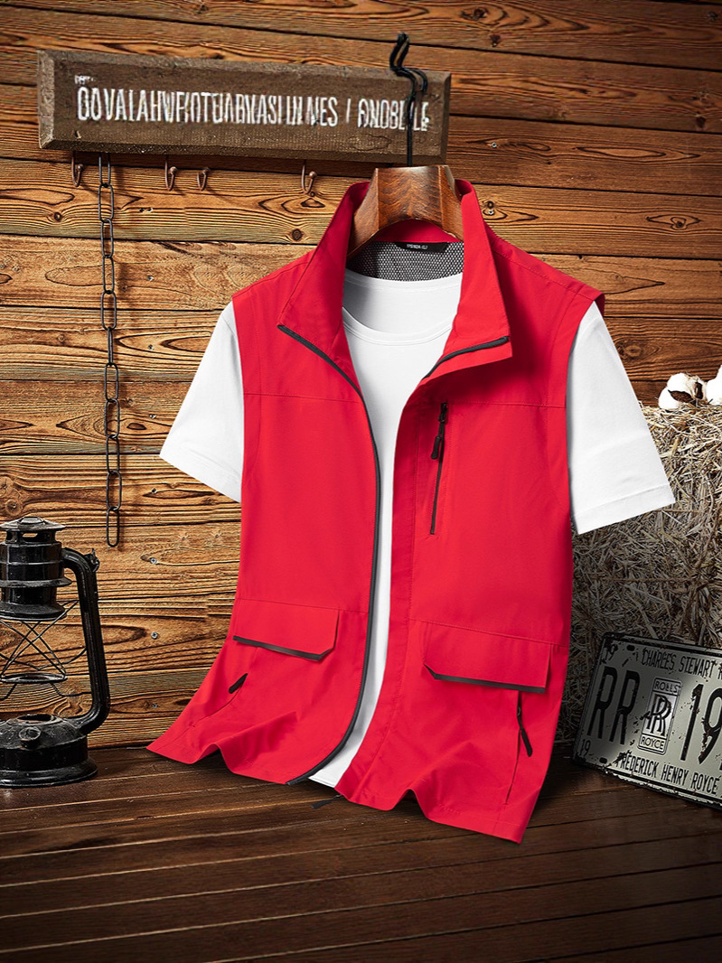 Equipo chaleco superior LOGO fotografía al aire libre hombro voluntario publicidad clips caballo ropa de trabajo chaleco de fragancia