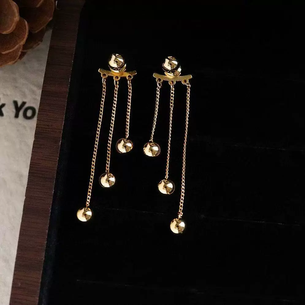 流苏百搭轻奢耳饰气质高级感长款夸张耳钉新款个性优雅耳饰电镀