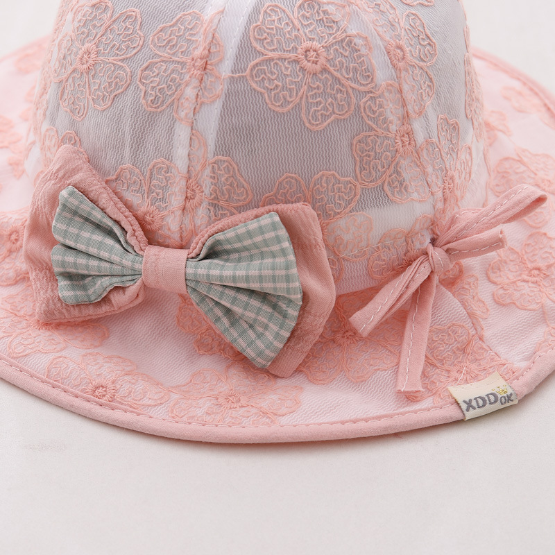 Sombreros para bebés primavera y otoño delgados niñas arco bebés sombreros de cuenca primavera y otoño bebé sombreros pescadores sombreros