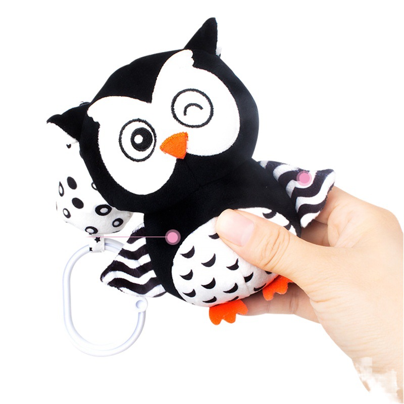 Juguete de educación temprana Happymonkey para bebés de 0 a 3 años, campana de cuna en blanco y negro, campana de viento, sonajero colgante para coche y cama.