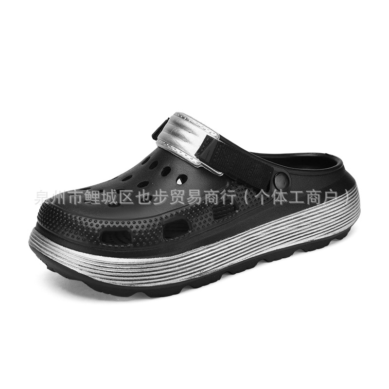 Zapatos con agujeros de suela gruesa transfronteriza modelos de pareja zapatos de playa de suela blanda con sensación de mierda para llevar sandalias y zapatillas para llevar zapatos de hombre ligeros y transpirables