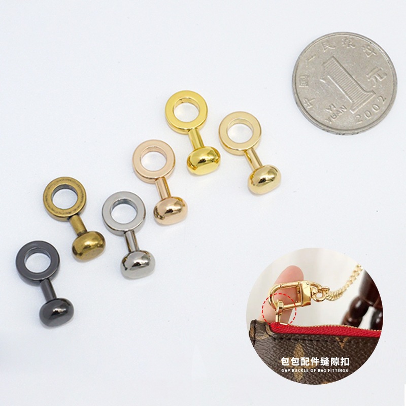 Zipper Gap Buckle Wallet Kelly Bag Hardware Accessories No-Punch Tool Inner Pocket Crossbody Modification Mushroom Studs