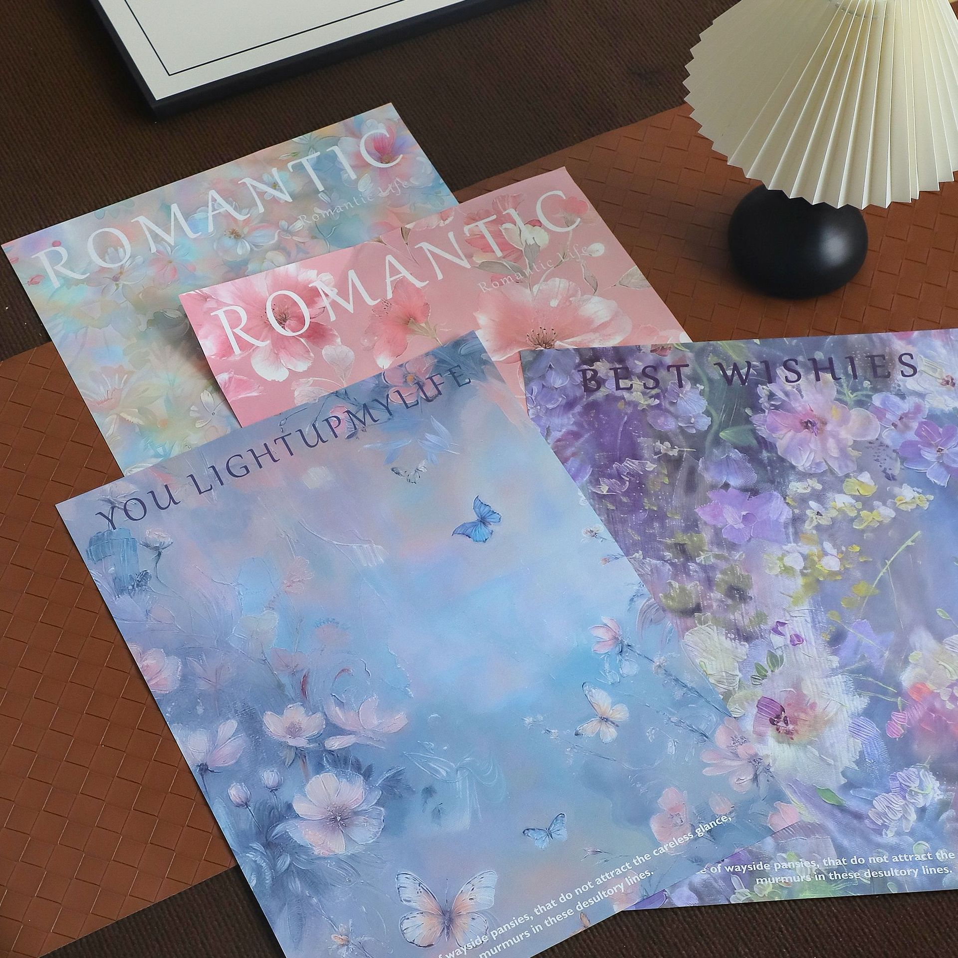 Papel de embalaje de ramo de flores Xi Meng jardín atmósfera papel de arte papel de pintura al óleo floral papel de embalaje de periódico de pintura de color