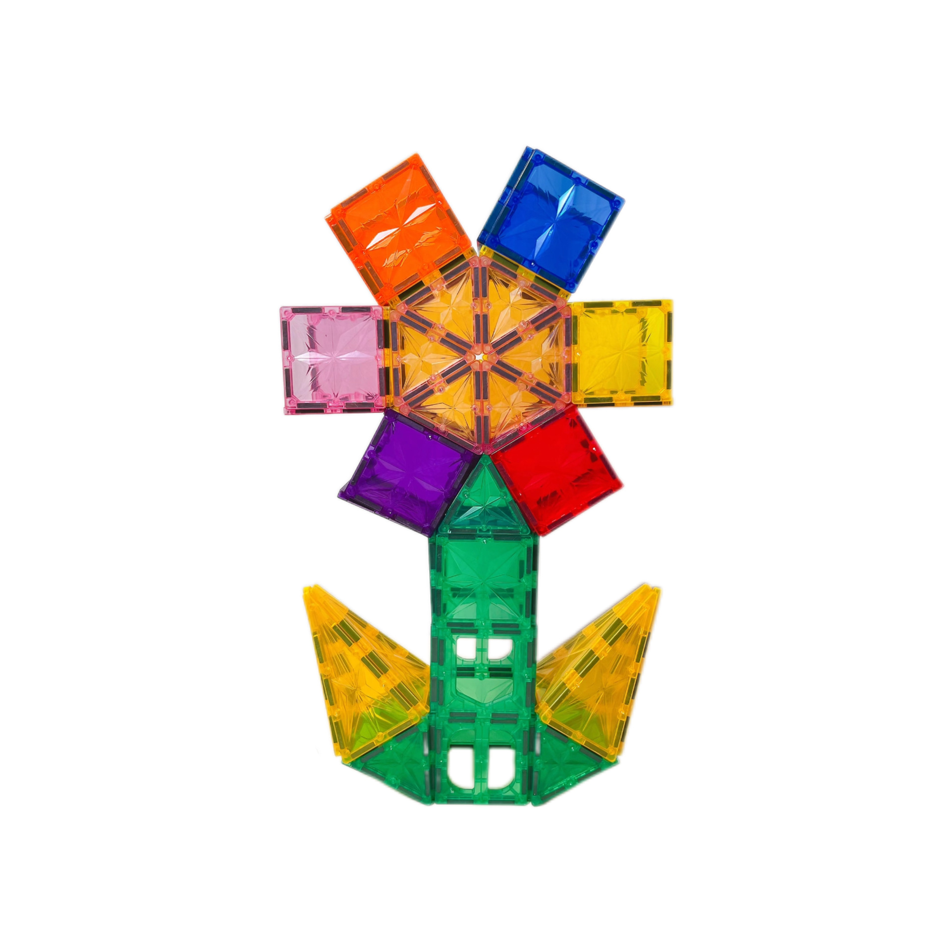 Ventana de color magnética de gran magnitud, bloques de construcción magnéticos para niños, juguetes de puzzle magnéticos de 7,5 cm, regalos para niños y niñas
