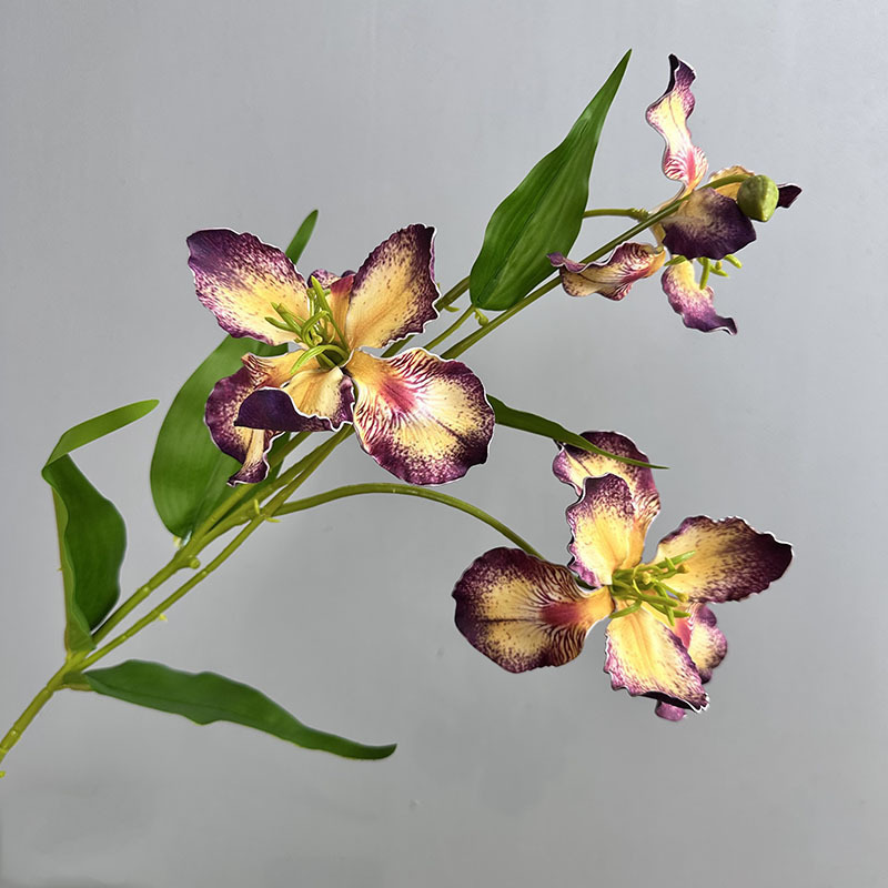 3頭のアイリス蘭造花、高品質3叉レトロアリスショッピングモールウィンドウ、フラワーレイアウト付き|undefined