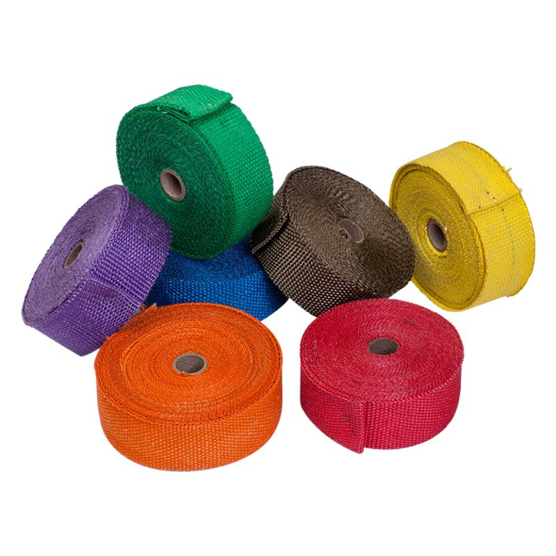 Выхлопная труба банановый ремень стекловолокно ремень анти-ожогов ткань мотоцикл Банановая головка изоляционный ремень хлопок стекловолокно Ремень Производители