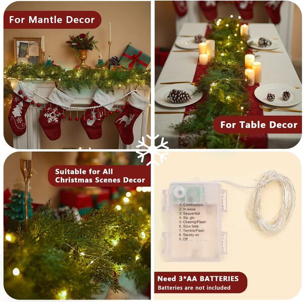 Cross -border Christmas PE Leaf Crystal Christmas Teng Simulation…