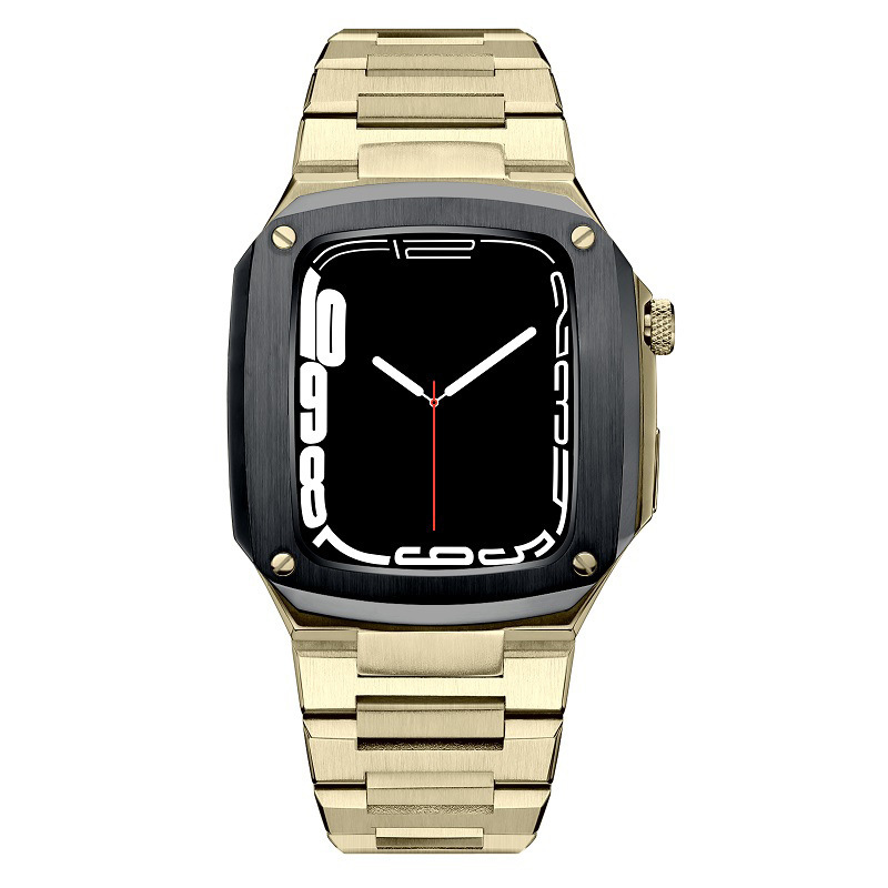 Adecuado para Apple Watch Correa iwatch78 botón de actualización de segunda generación carcasa de acero inoxidable cubierta protectora de caucho flúor