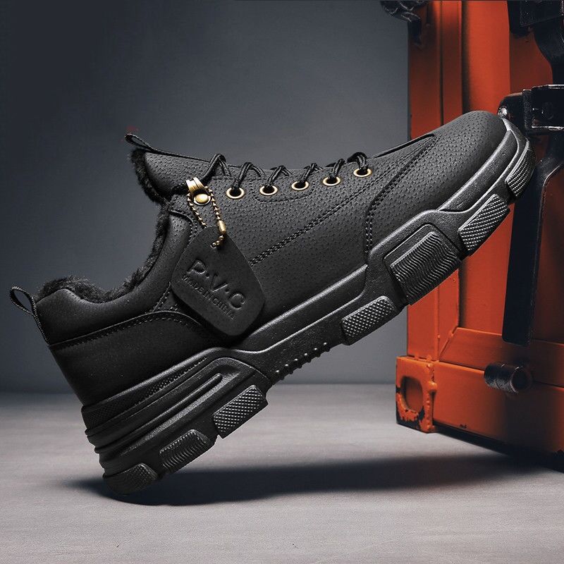 Botas de nieve de invierno para hombres, calentamiento de terciopelo, zapatos de hombre, botas de trabajo de tendencia baja, botas casuales de hombre, botas Martin para hombres