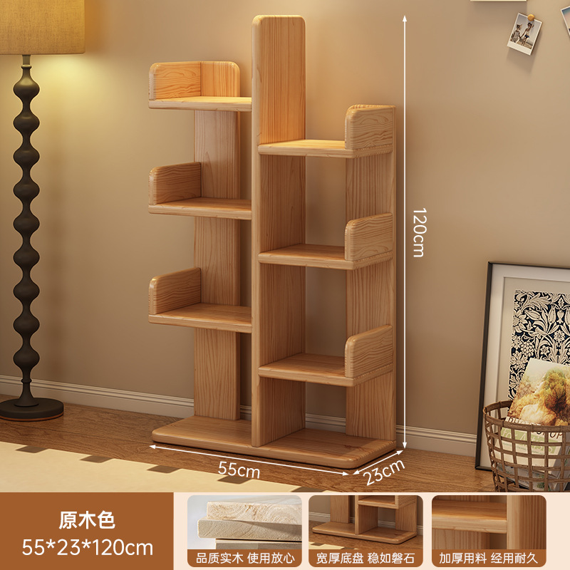 Cactus de madera sólida estante creativo en forma de árbol estante de almacenamiento de hendidura estante de almacenamiento no ocupa espacio estante librería de dormitorio