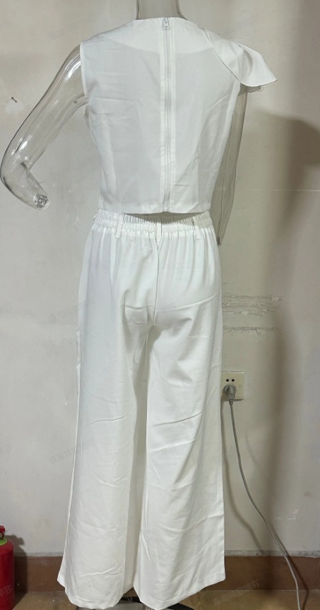 Polyester Fabric Type Daily Street Women's Elegant Solid Color Polyester Pant Co-ord Set Pants Sets