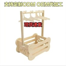 跨境专供木质婴儿收纳箱家用木质收纳提篮通用衣物玩具木质提篮子