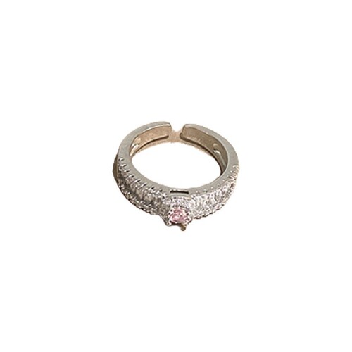 New style zircon round open ring French simple fashion index finger ring personality temperament light luxury hand jewelry wholesale for women