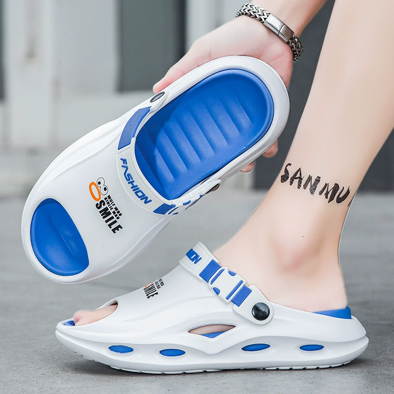 Мужские сандалии 2025, новая летняя верхняя одежда, спортивные тапочки на толстой подошве для мужчин с ощущением шага, мужские нескользящие пляжные сандалии двойного назначения.