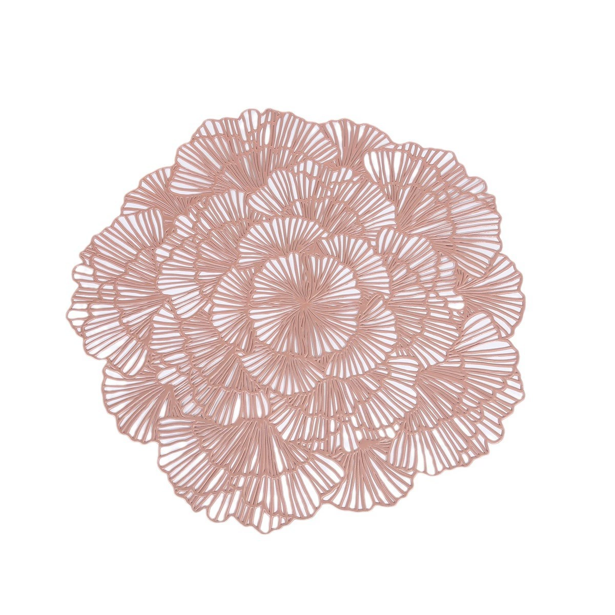 Luxurious placemat heat-insulating placemat with gold stamping Nordic style non-slip PVC hollowed-out flower Western-style placemat ins