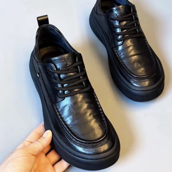 Barton Martin round toe leather shoes men's shoes fashion all-match soft bottom leather shoes men's new autumn leather gentleman business shoes