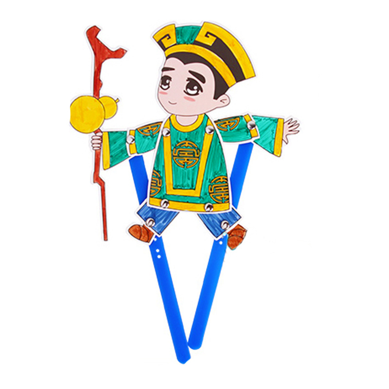 Juego de sombras Diy hecho a mano Viaje al oeste Personajes Puzzle para niños Paquete de material de pintura Jardín de infantes Juguetes de ensamblaje creativo