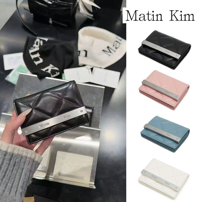26 Korean designer MatinKIM high-end solid color compact minimalist diamond-pattern genuine leather zippered coin and ID card holder 26 Korean designer MatinKIM high-end solid color compact minimalist diamond-pattern genuine leather zippered coin and ID card holder