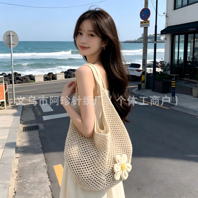 Thickened 220g cotton-linen woven bag for women, summer casual style large-capacity straw bag, beach bag for seaside vacations Thickened 220g cotton-linen woven bag for women, summer casual style large-capacity straw bag, beach bag for seaside vacations