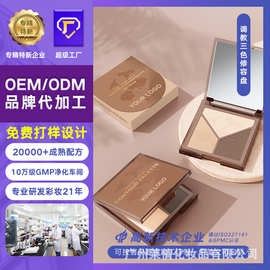 莱倩工厂调教三色修容盘遮盖斑点贴牌加工oem彩妆加工遮瑕盘厂家