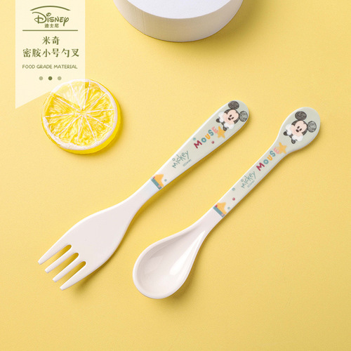 Disney Mickey Spork Child-friendly Utensils Small Spoon Large Fork Melamine Cartoon Spork Mickey Minnie Spork Dinner