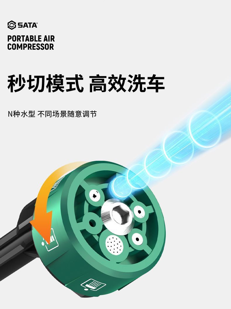 Shida Wireless Car Washing Machine Household High-Pressure Water Gun Car Washing Artifact Car Strong Pressure Washing Booster Lithium Battery Portable