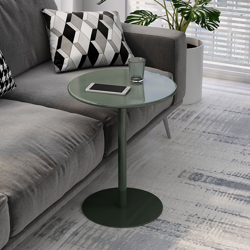 Iron Art Small-Sized Trendy Coffee Table for Home Use, Simple Side Table for Living Room, Bedside Table, Small Round Table, Movable